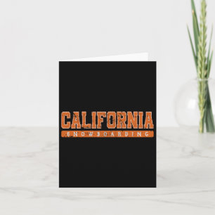 Carte California Snowboard Orange Texte Vintage