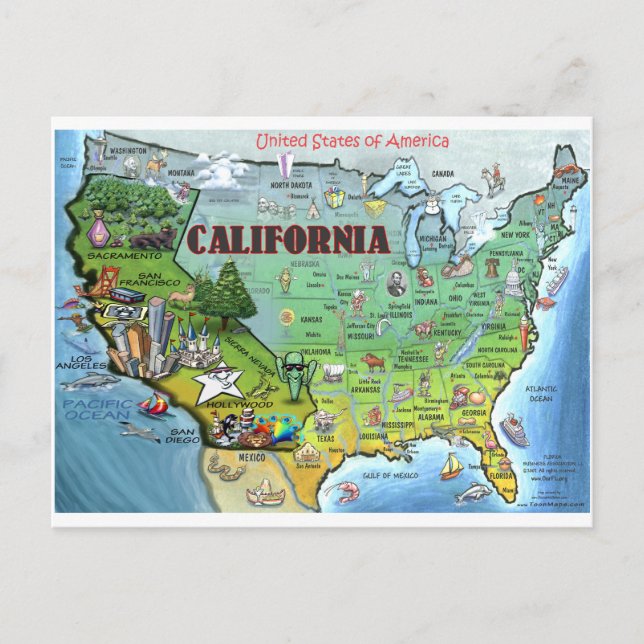 Carte California USA (Devant)