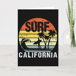 Carte Californie Ca Rétro Vintage Skyline Surf Surfing D