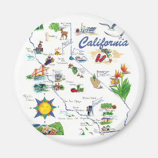 Carte californienne aimant rond