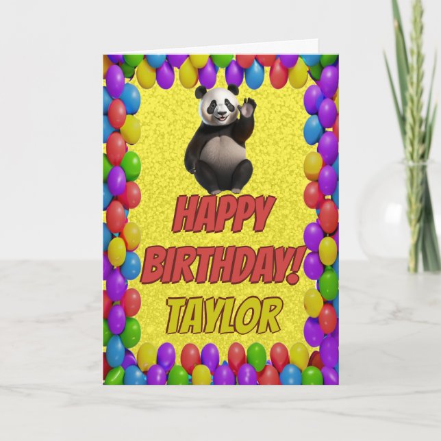 Carte Câlin Ourson Panda Joyeux Anniversaire (Devant)