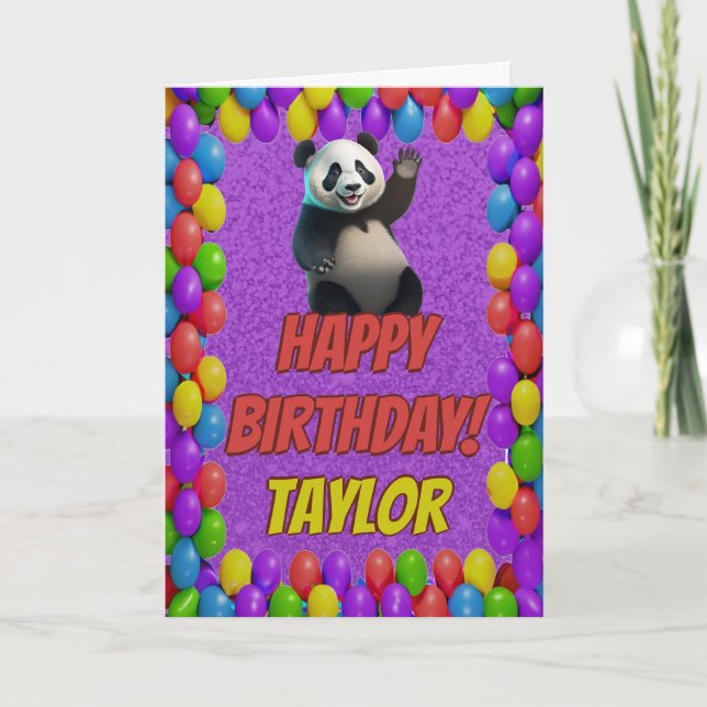 Carte Câlin Ourson Panda Joyeux Anniversaire (Devant)