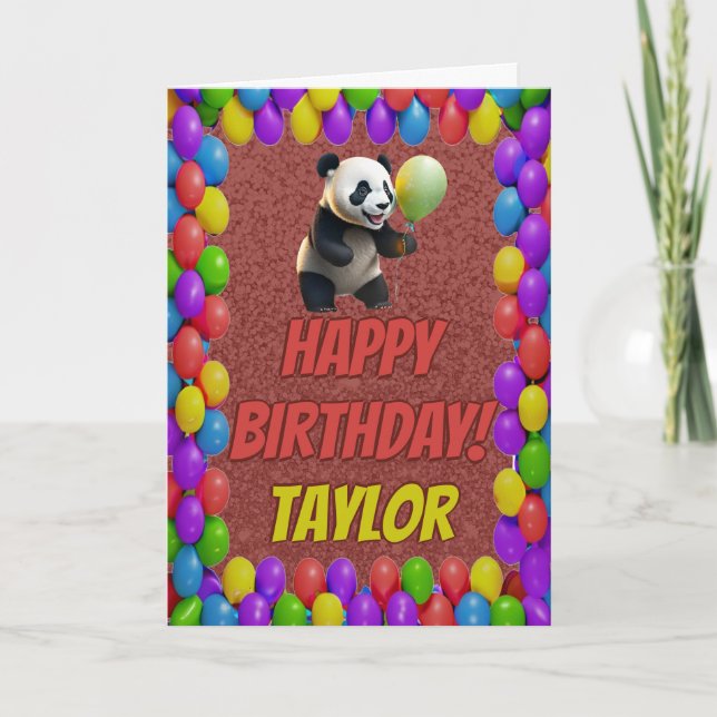 Carte Câlin Ourson Panda Joyeux Anniversaire (Devant)