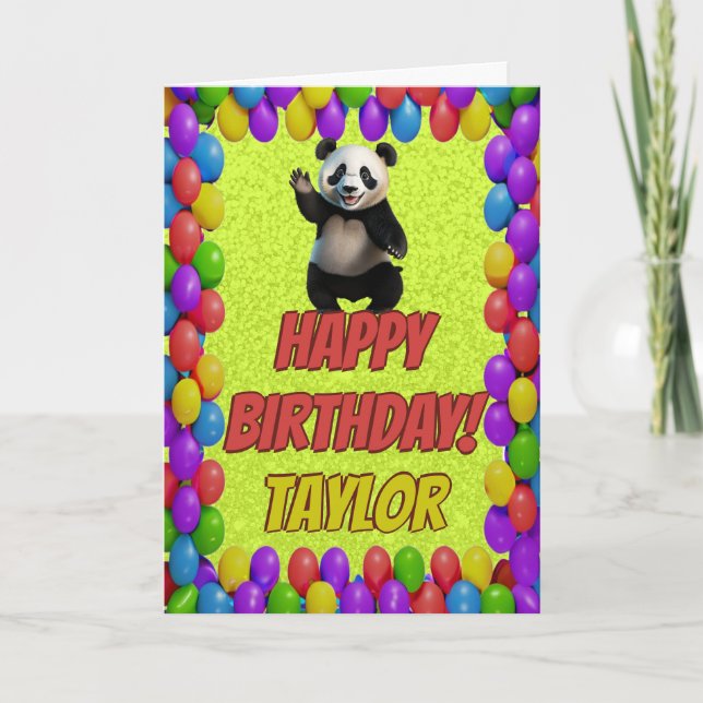Carte Câlin Ourson Panda Joyeux Anniversaire (Devant)