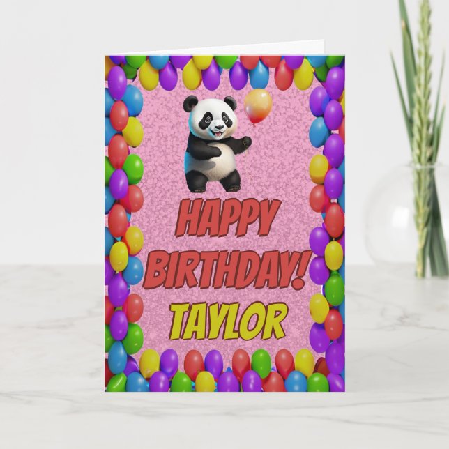Carte Câlin Ourson Panda Joyeux Anniversaire (Devant)