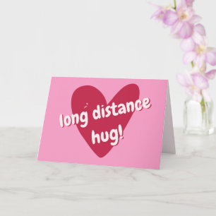 Carte Câlins à distance ! Gros cœur rose pour la Saint-V