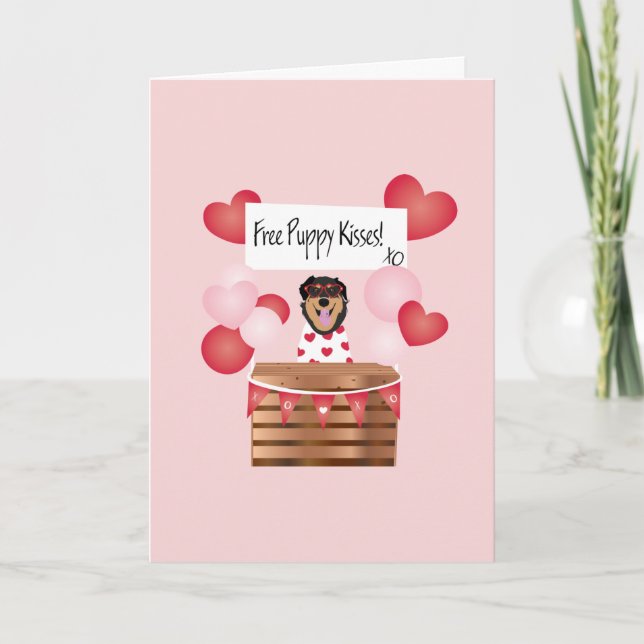 Carte Câlins de chiots gratuits Saint Valentin Chien Car (Devant)