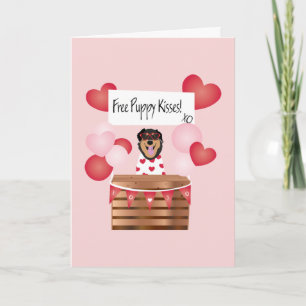 Carte Câlins de chiots gratuits Saint Valentin Chien Rou