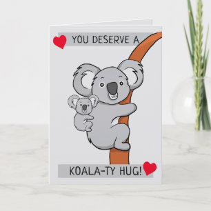 Carte Câlins de koala mignons salutations