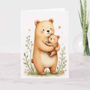 Carte Câlins d'ours à l'aquarelle
