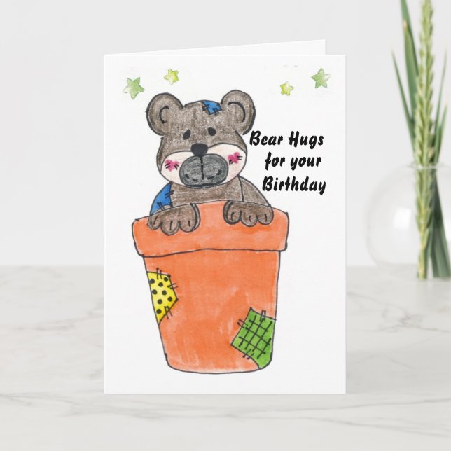 Carte Câlins d'ours d'anniversaire (Devant)