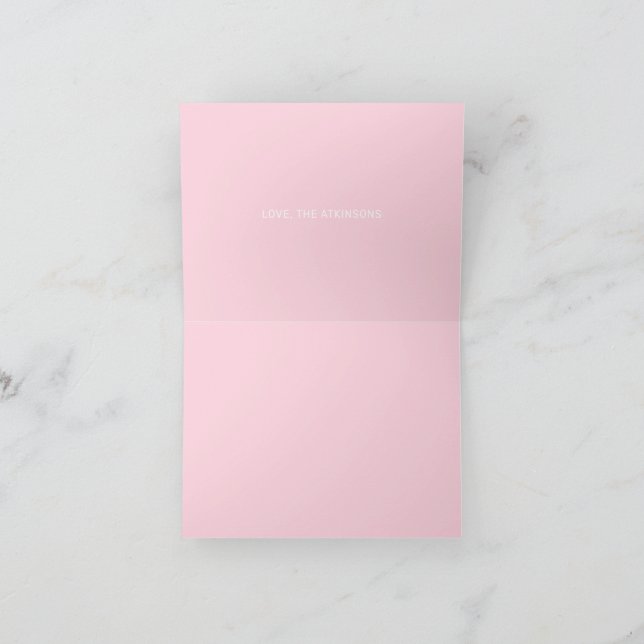 Carte Câlins et bisous typographie moderne grasse rose b (Intérieur)