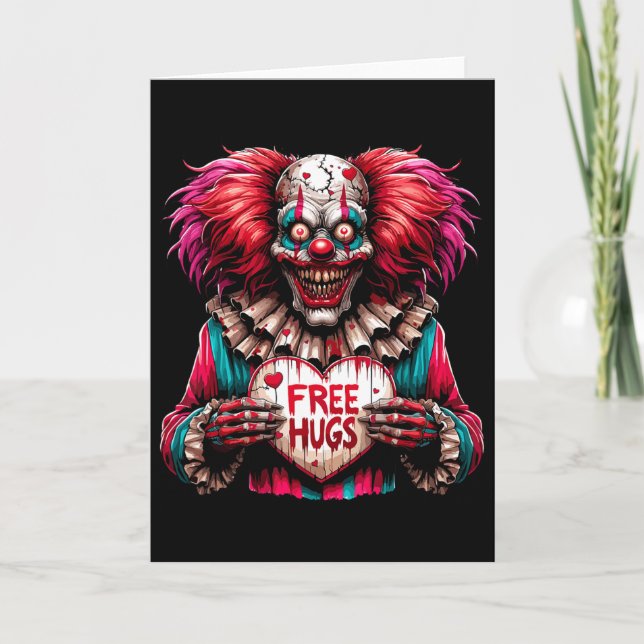 Carte Câlins Gratuits Clown Effrayant Saint-Valentin Hal (Devant)