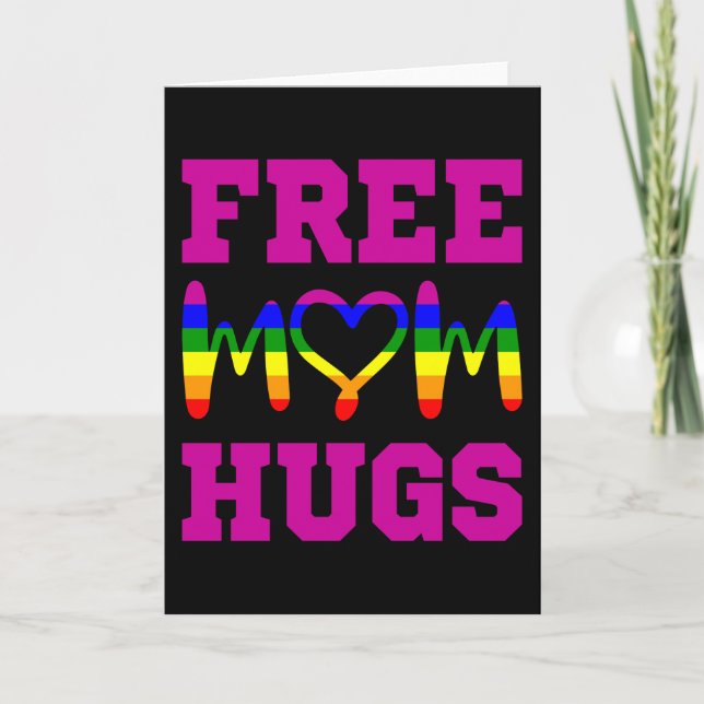 Carte CÂLINS GRATUITS DE MAMAN Mois de la fierté LGBT Dr (Devant)