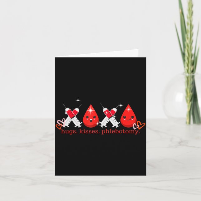 Carte Câlins Prise de sang pour la Saint-Valentin Phlébo (Devant)