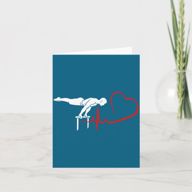 Carte Calisthenics Planche Heartbeat Gymnast Fitness Hum (Devant)