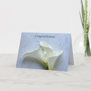 Carte Calla lilies sur fond décoratif mariage
