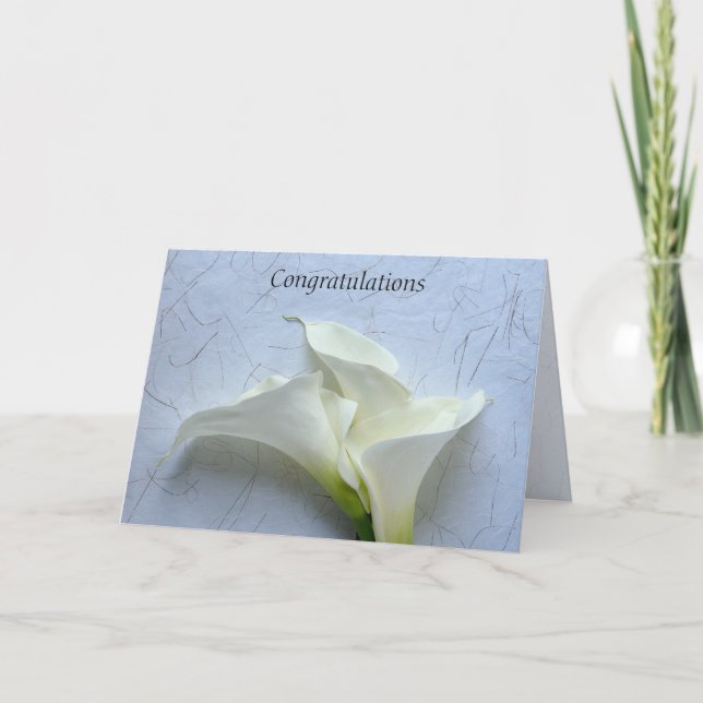 Carte Calla lilies sur fond décoratif mariage (Devant)