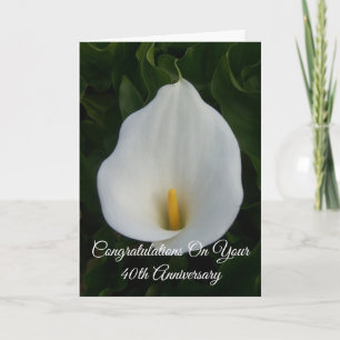 Carte Calla Lily 40e anniversaire de Mariage personnalis