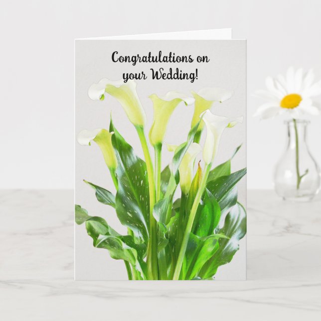 Carte Calla Lily Bouquet Mariage Félicitations (Petite plante)