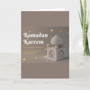 Carte Calligraphie arabe élégante Vœux de Ramadan