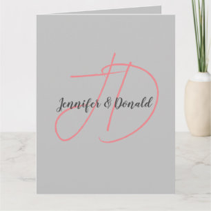 Carte Calligraphie classique tendance monogramme