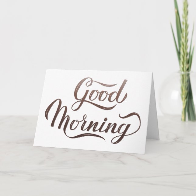 Carte Calligraphie du bon matin lettrage (Devant)
