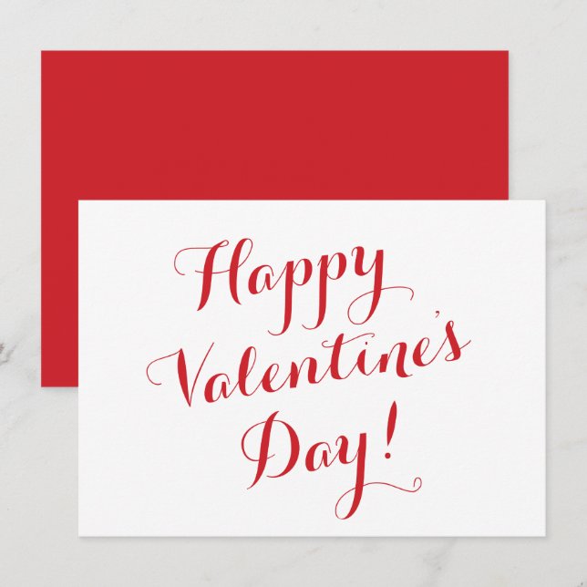 Carte calligraphie Heureuse Sainte-Valentin (Devant / Derrière)
