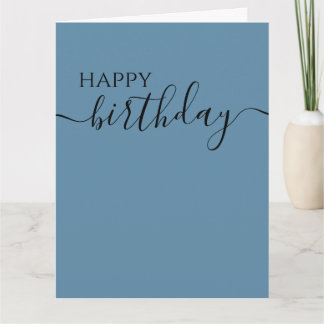 Carte Calligraphie Joyeux Anniversaire Minimaliste Perso