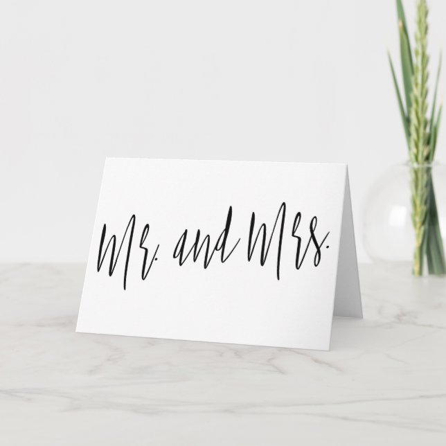 Carte Calligraphie simple et belle "M. et Mme" (Devant)