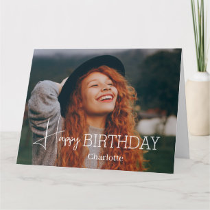 Carte Calligraphie simple et élégante Anniversaire Photo
