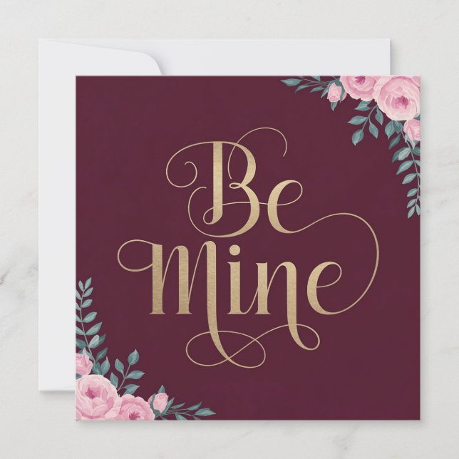 Carte Calligraphie « Sois Mienne » : Design romantique d (Devant)