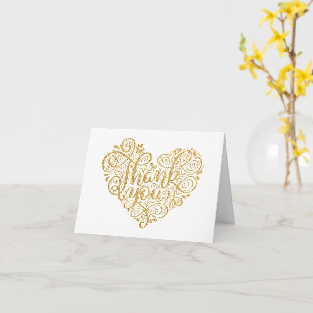 Carte Calligraphie Vintage Phrase Merci (Fleur jaune)