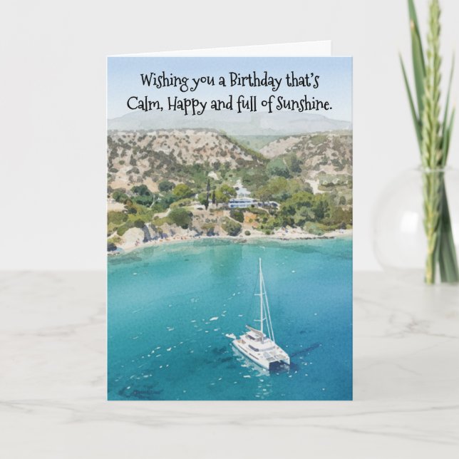 Carte Calm, Happy and full of Sunshine Birthday Card (Devant)