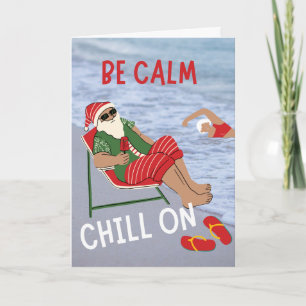 Carte Calme Chill sur Père Noël à la plage