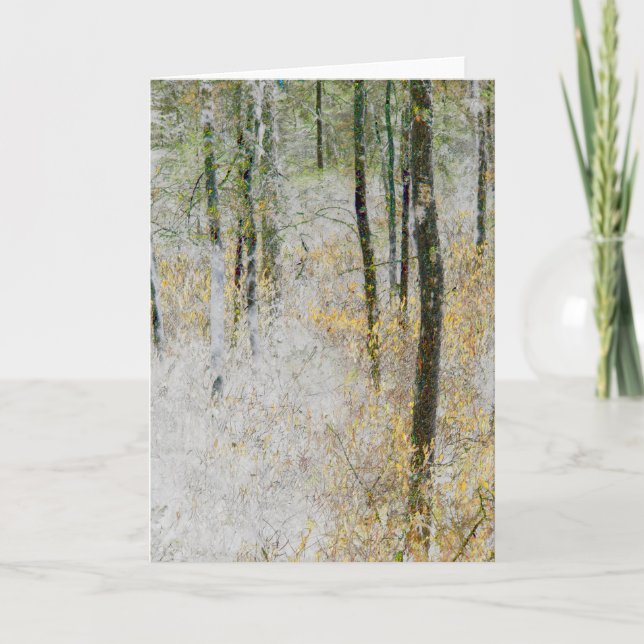 Carte "Calme" - Photo transformée d'arbres dans une forê (Devant)