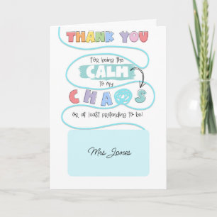 Carte Calme sur My Chaos Card SENCO SEN professeur