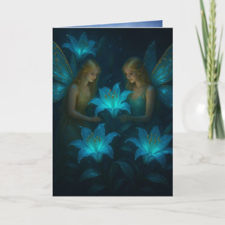 Carte Calming Thinking of You Blue Lily Fairy