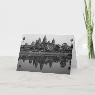 Carte Cambodge   Angkor Vat Travel B&W Photo Custom Card