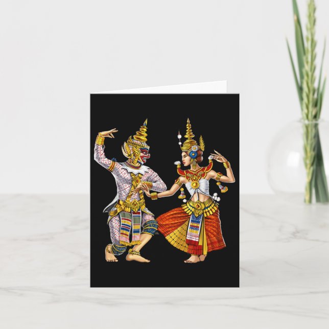Carte Cambodge Khmer traditionnelle danse Apsara Cambodg (Devant)