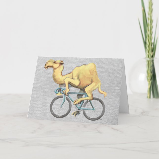 Carte Camel Riding a Bicycle (Devant)