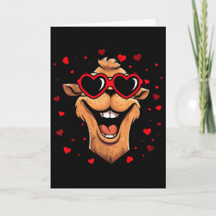 Carte Camel Saint-Valentin Lunettes Cœur Amoureux Mignon