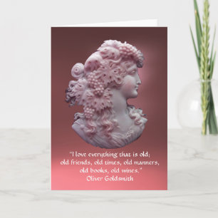 CARTE CAMEO ANTIQUE, DAME AUX RAISINS, CITATION VINICOLE