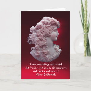 CARTE CAMEO ANTIQUE, DAME AUX RAISINS, CITATION VINICOLE
