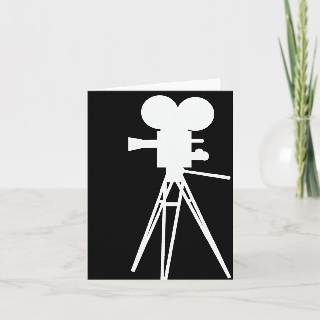 Carte Caméra de cinéma rétro Silhouette (Devant)