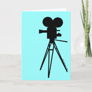 Carte Caméra de cinéma rétro Silhouette