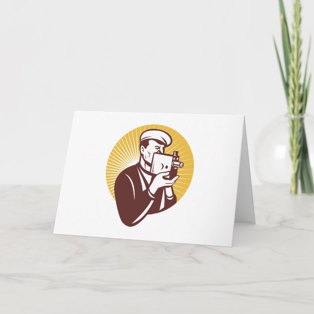 Carte Caméraman caméra vidéo vintage (Devant)