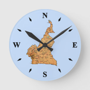 Carte Cameroun Horloge