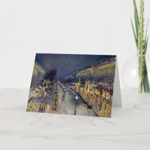 Carte Camille Pissarro - Boulevard Montmartre en nuit