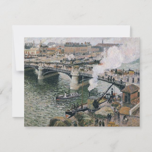 Carte Camille Pissarro Pont Boieldieu à Rouen Peinture (Devant)
